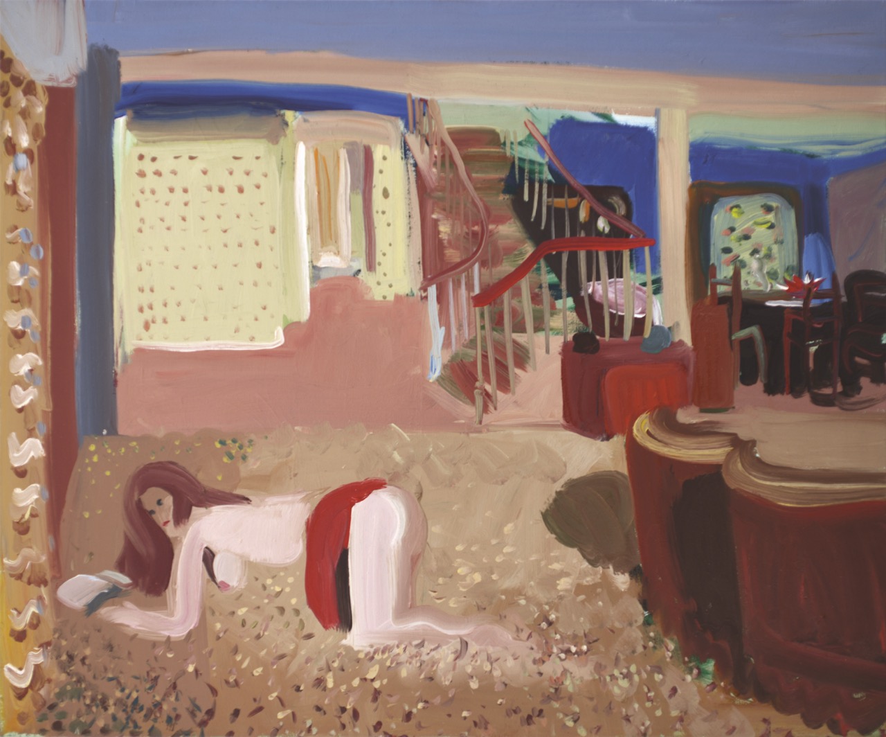 Ofir Dor : Woman Reading on the Floor