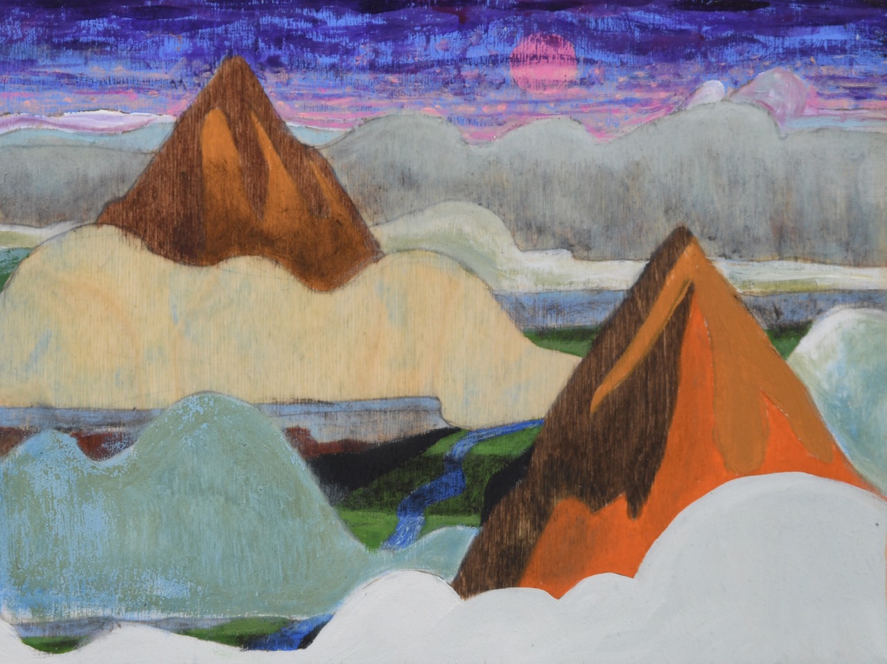 Benjamin Terrell: Mountains with Pink Moon